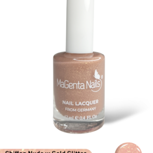 Nail Polish #133 Chiffon Nude w Gold Glitter