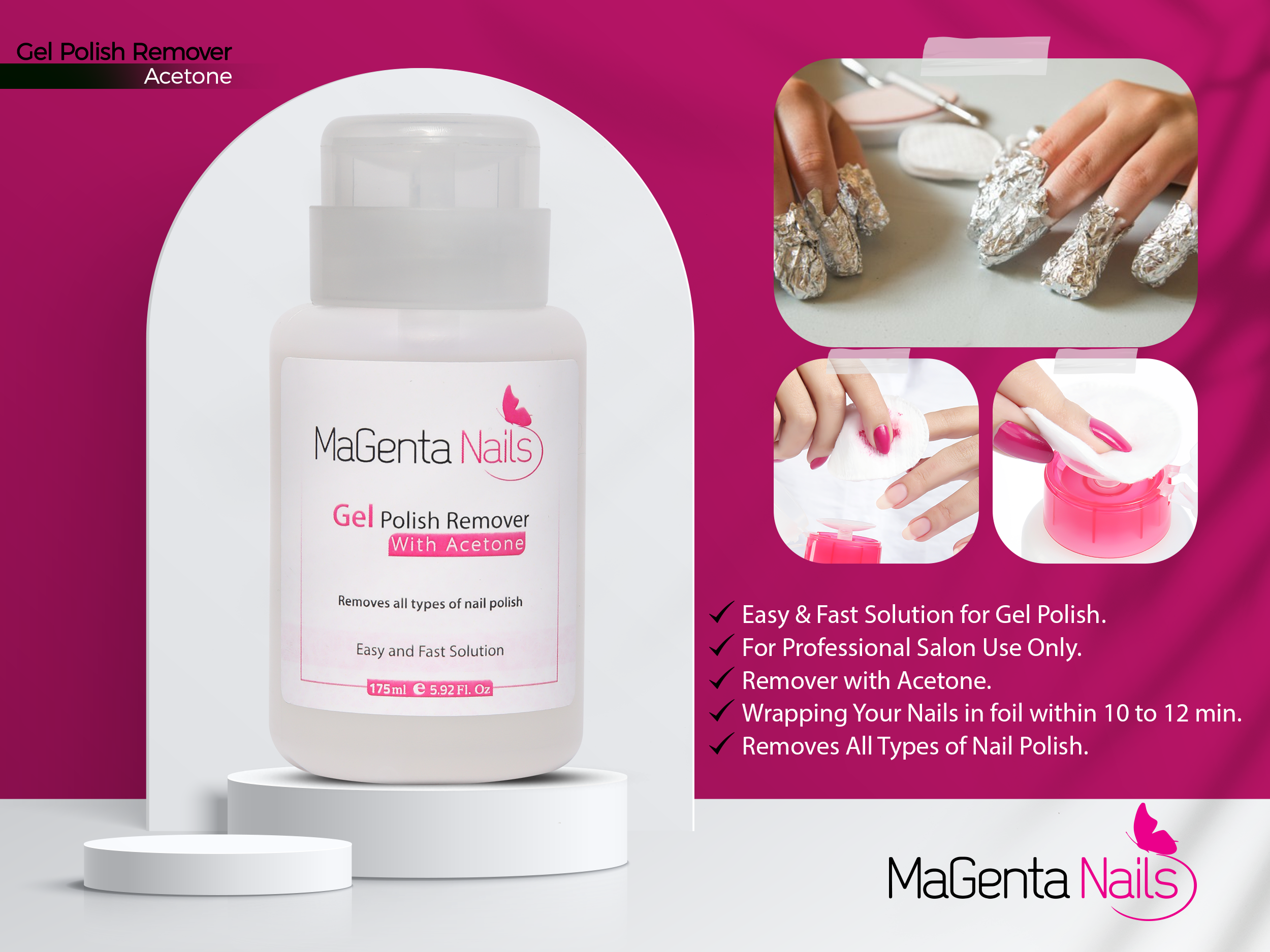 Gel polish Remover with Acetone - Image 2