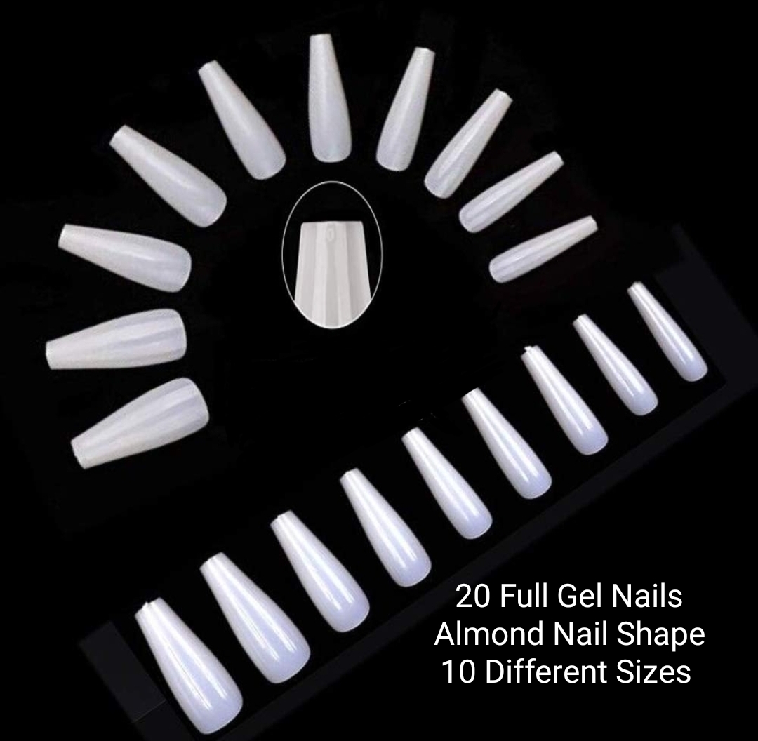 Full Cover Gel Nails Almond Shape 20 PCS