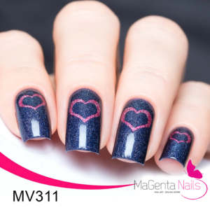 Nail Vinyl MV311 Open Heart Stencils & Stickers