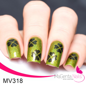 Nail Vinyl MV318 Four Leaf Stencils & Stickers