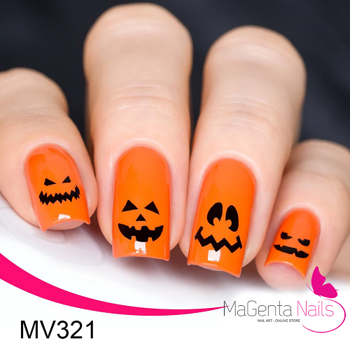 Nail Vinyl MV321 Pumpkin Faces Stencils and Stickers