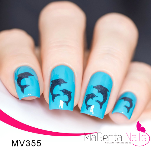 Nail Vinyl MV355 Dolphins Stencils