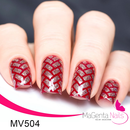 Nail Vinyl MV504 Herringbone Stencils