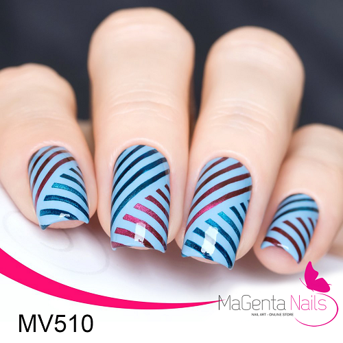 Nail Vinyl MV510 Slanted Lines Stencils