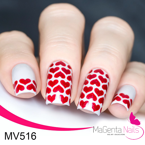 Nail Vinyl MV516 Heart Lines Stencils
