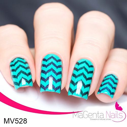 Nail Vinyl MV528 Marbled Zig Zag Stencils