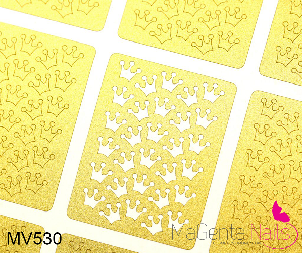 Nail Vinyl MV530 Princess Crowns Stencils - Image 2